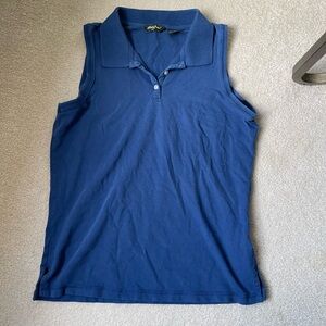 Vintage Eddie Bauer Royal Blue Sleeveless Polo Tee